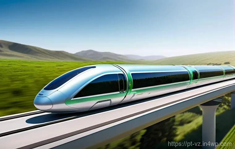 하이퍼루프 교통의 자금 조달 전략 - **Prompt 2: Hyperloop Pod in a High-Tech Test Facility**
    "A sleek, polished Hyperloop pod, desig...