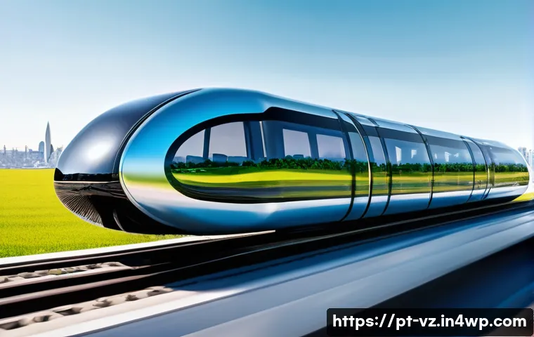 하이퍼루프 시스템의 사용자 니즈 파악 - **Prompt:** A sleek, futuristic Hyperloop pod glides effortlessly through a translucent vacuum tube,...
