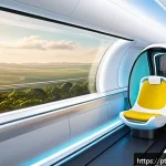 Home 18 하이퍼루프 교통의 설계 및 엔지니어링 전략 - A futuristic Hyperloop pod interior designed for Brazilian passengers, featuring ergonomic seats wit...