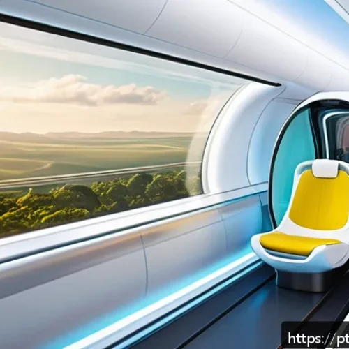 Home 30 하이퍼루프 교통의 설계 및 엔지니어링 전략 - A futuristic Hyperloop pod interior designed for Brazilian passengers, featuring ergonomic seats wit...